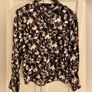 AllSaints floral silk blouse size 6